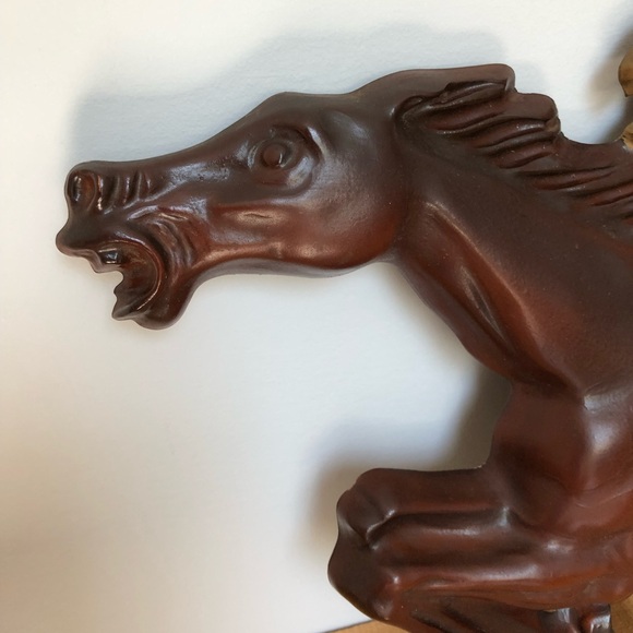 Vintage Galloping Wild Horses Large Cast Wall Art - Picture 7 of 16